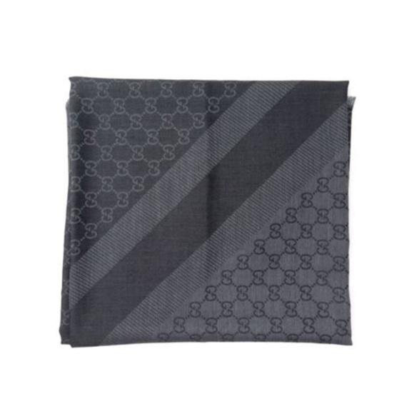 GUCCI scarf shawl GG Guccissima 140x140 cm wool silk - Picture 1 of 4